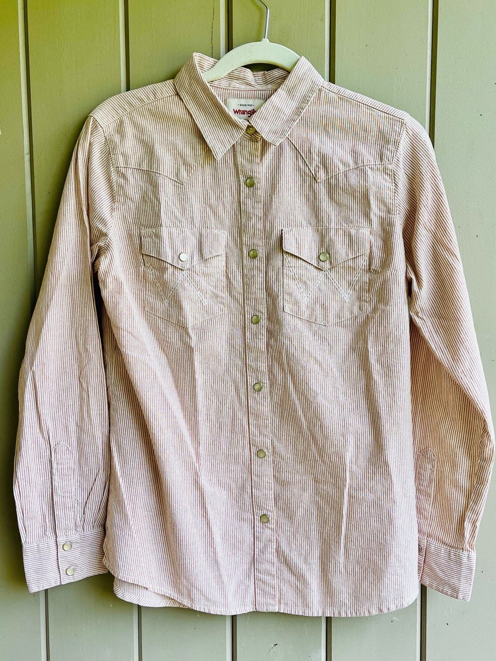 Wrangler Western Shirt Womens S Pearl
Snap Long Sleeve Natural Clay Heritage